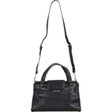 Miu Miu Black Calfskin Frame Turnlock Satchel Handbag