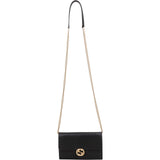 Gucci Grained Leather Interlocking GG Wallet on Chain Crossbody Bag