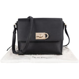 Salvatore Ferragamo Pebbled Leather Gancini Flap Crossbody Bag