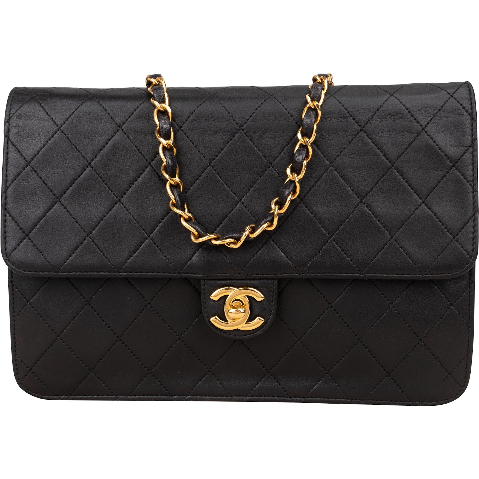 [🔄️B14 / F18] Chanel Quilted Lambskin Medium Double Flap Shoulder Bag - vintageandkickz