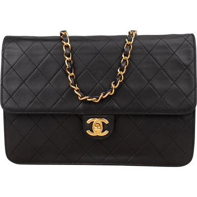 [🔄️B14 / F18] Chanel Quilted Lambskin Medium Double Flap Shoulder Bag - vintageandkickz