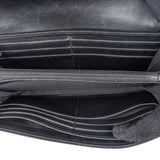 Chanel Ruched Stitched Lambskin Boy Single Flap Wallet