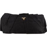 Prada Black Satin Pleated Clutch