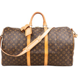 Louis Vuitton Monogram Canvas Keepall 55 Bandoulière Travel Bag