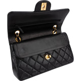 Chanel Quilted Lambskin 24K Gold Small Double Flap Shoulder Bag
