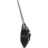 Gucci Monogram GG Black Horsebit Chain Pochette  Handbag
