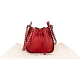 Valentino Garavani Red Leather Rockstud Bucket Crossbody Bag