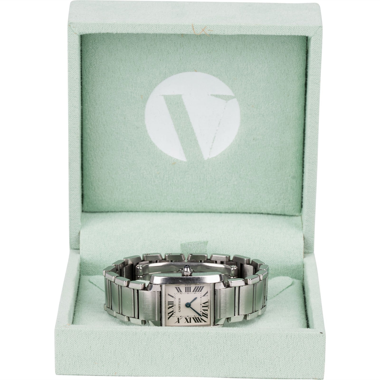 Cartier Silver Tone Tank Française 2384 Women Watch - vintageandkickz