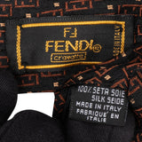 Fendi Monogram Zucca Pattern Silk Tie Krawatte