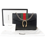 Gucci Leather Dionysus Web Stripe Wallet On Chain Crossbody Bag
