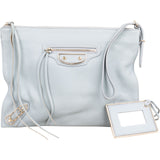 Balenciaga Light Blue Pebbled Leather City Clutch