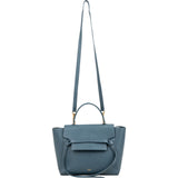 Celine Petrol Leather Grained Calfskin Belt Handbag