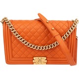 Chanel Quilted Lambskin Large Boy Single Crossbody Bag