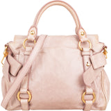 Miu Miu Vitello Lux Leather Bow Small Satchel Handbag