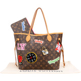 Louis Vuitton Monogram Canvas My LV World Tour Patches Neverfull MM Shoulder Bag
