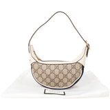 Gucci Monogram GG Supreme Canvas Web Stripe Ophidia Half-Moon Mini Shoulder Bag