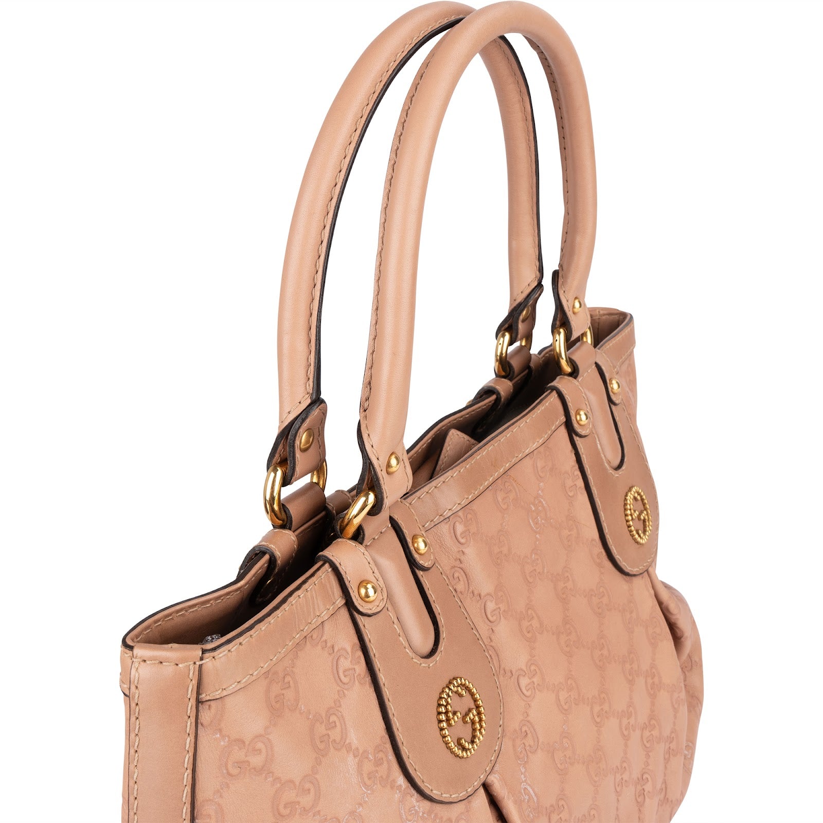 Gucci Leather GG Monogram Scarlet Handbag - vintageandkickz