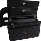 Chanel Quilted Caviar Leather Classic Wallet On Chain Crossbody Bag