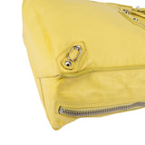 Balenciaga Leather Paper Look Side Zip Tote Handbag