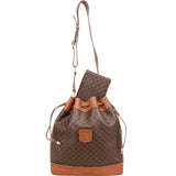 Celine Macadam Monogram Canvas Drawstring Bucket Shoulder Bag