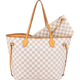 [🔄️B06 / F56] Louis Vuitton Monogram Damier Azur Canvas Neverfull MM Shoulder Bag - vintageandkickz
