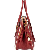 Miu Miu Grained Leather Bicolor Double Pocket Bauletto Handbag