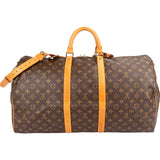 Louis Vuitton Monogram Canvas Keepall 55 Bandoulière Travel Bag