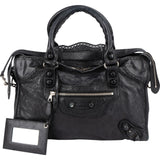 Balenciaga Black Leather City Handbag
