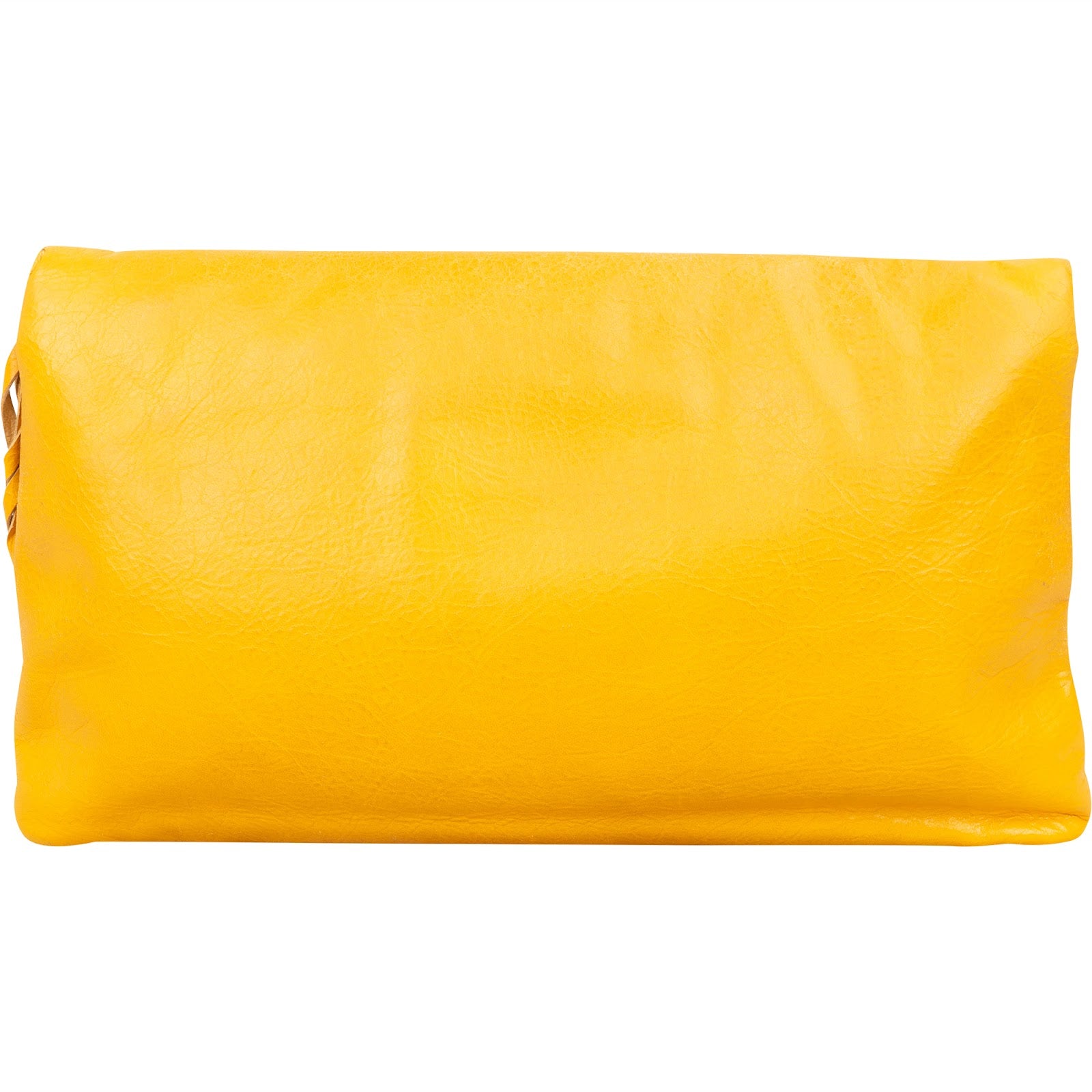 Balenciaga Yellow Leather Envelope City Clutch - vintageandkickz
