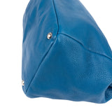 Prada Blue Vitello Daino Leather Tote Shoulder Bag