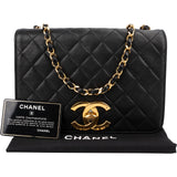 Chanel Quilted Lambskin 24K Gold Single Flap Shoulder Bag