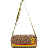 Christian Dior Trotter Monogram Galliano No. 2 Raffia Crossbody Bag