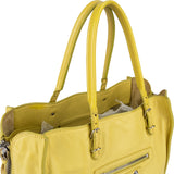 Balenciaga Leather Paper Look Side Zip Tote Handbag
