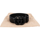 Gucci Black Leather GG Marmont Belt (75 / 30)