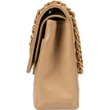 Chanel Quilted Lambskin 24K Gold Double Flap Shoulder Bag