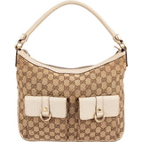Gucci Monogram GG Abbey Double Pocket Hobo Shoulder Bag