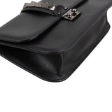 Valentino Garavani Noir Calfskin Leather Rockstud Glam Lock Crossbody Bag