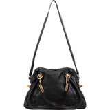 Chloé Black Leather Paraty Shoulder Handbag