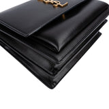 Saint Laurent Black Leather Sunset Medium Crossbody Bag