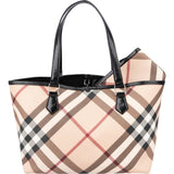 Burberry Haymarket Check Reversible Tote Shoulder Bag