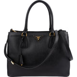 Prada Black Saffiano Leather Galleria Handbag