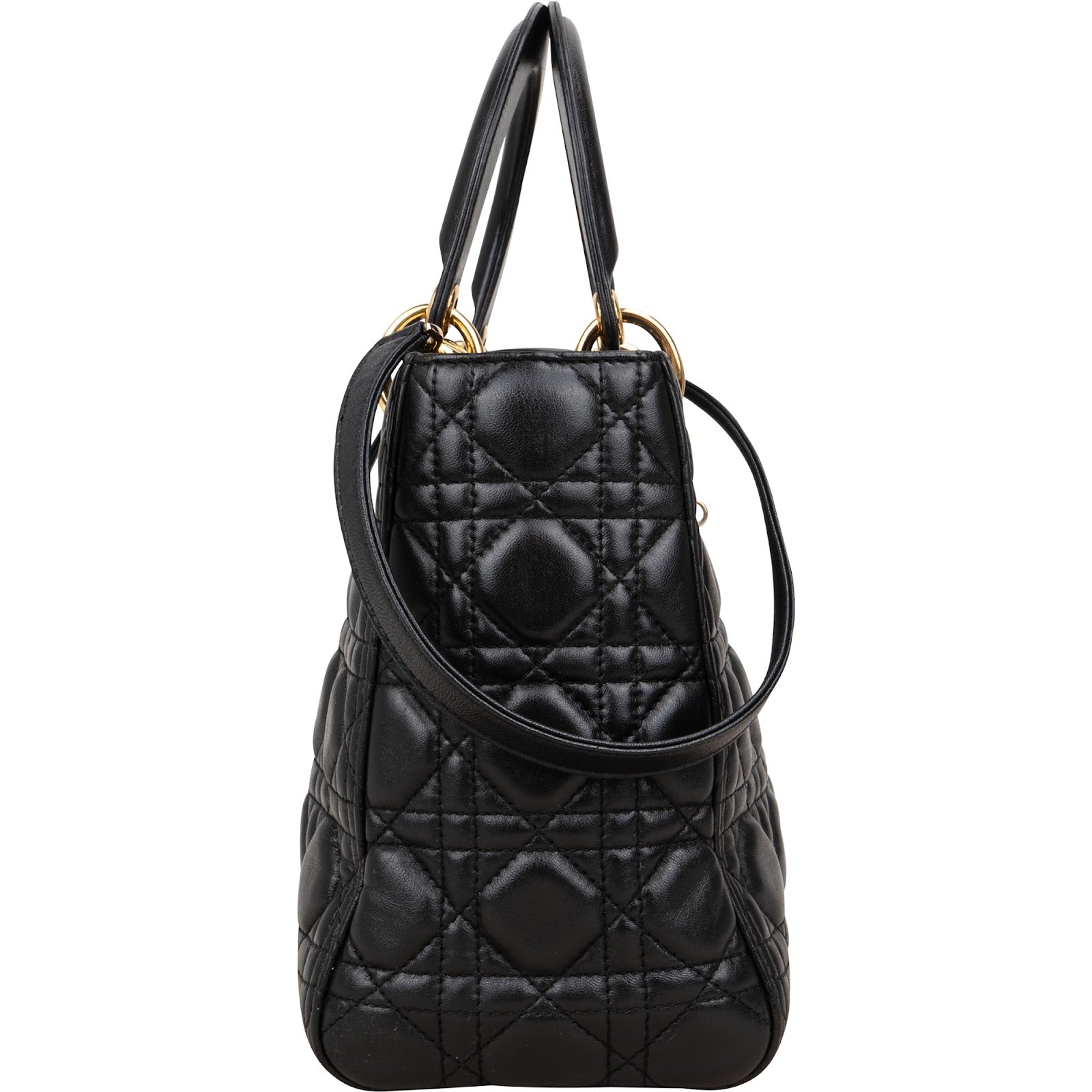 [🔄️B07 / F27] Christian Dior Quilted Lambskin Medium Lady Dior Handbag - vintageandkickz