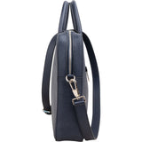Burberry Blue Pebbled Leather Briefcase Handbag
