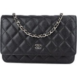 Chanel Quilted Caviar Leather Wallet On Chain Crossbody Bag