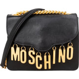 Moschino Leather Lettering Emblem Crossbody Bag