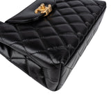 Chanel  Quilted Lambskin Kelly Top Handle Small Crossbody Handbag