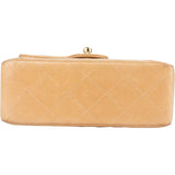 Chanel Quilted Lambskin 24K Gold Mini Single Flap Crossbody Bag