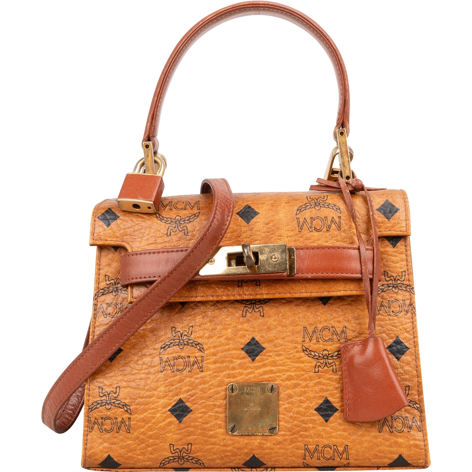 MCM Monogram Visetos Kelly Style Mini Handbag - vintageandkickz