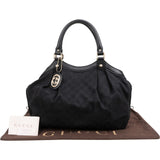 Gucci Black Monogram GG Canvas Sukey Handbag