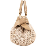 Miu Miu Suede and Crochet Bow City Handbag - vintageandkickz
